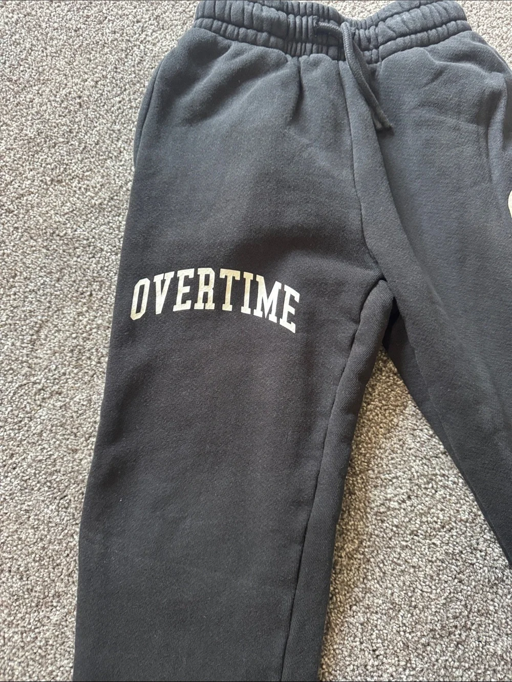 Overtime Kids Black Fleece Joggers with Logo